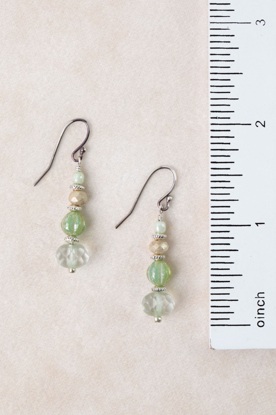 Mint Julep Czech Glass Simple Earrings
