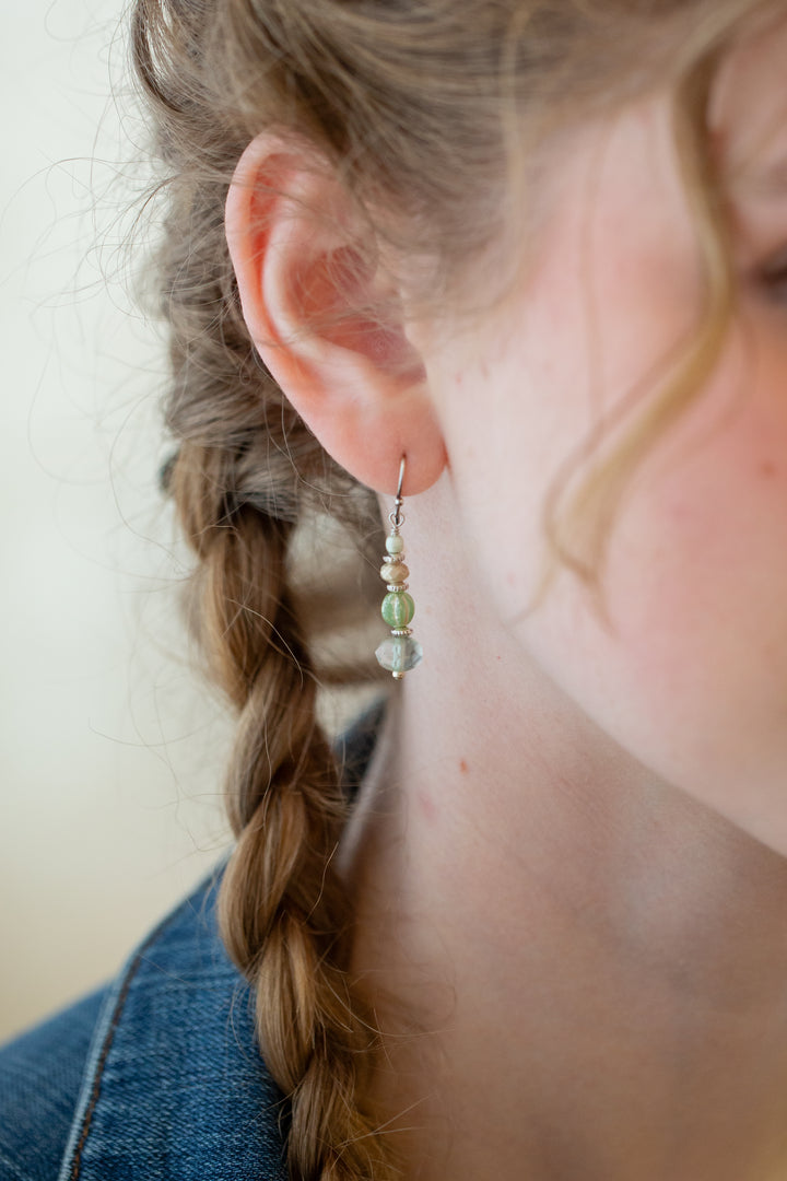 Mint Julep Czech Glass Simple Earrings