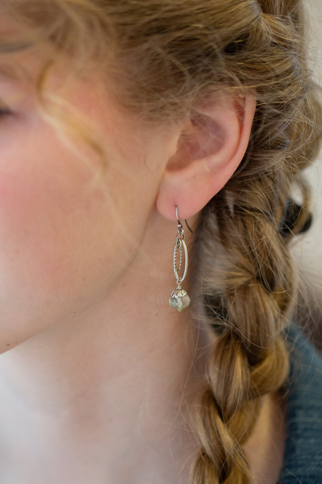Mint Julep Czech Glass Dangle Earrings