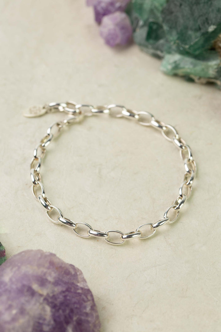 Mystic 8" Sterling Silver Chain Simple Bracelet