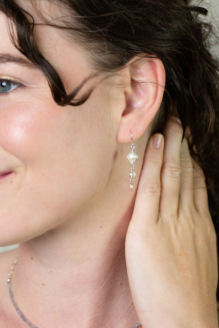 Mystic Czech Glass Herringbone Earrings