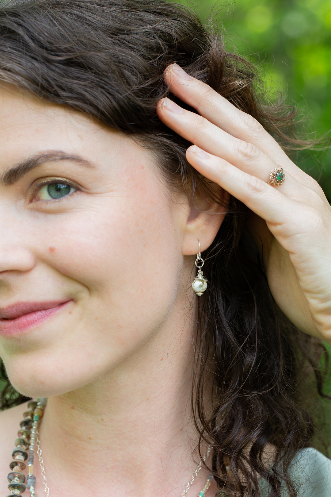 Mystic Mother Of Pearl Simple Earrings