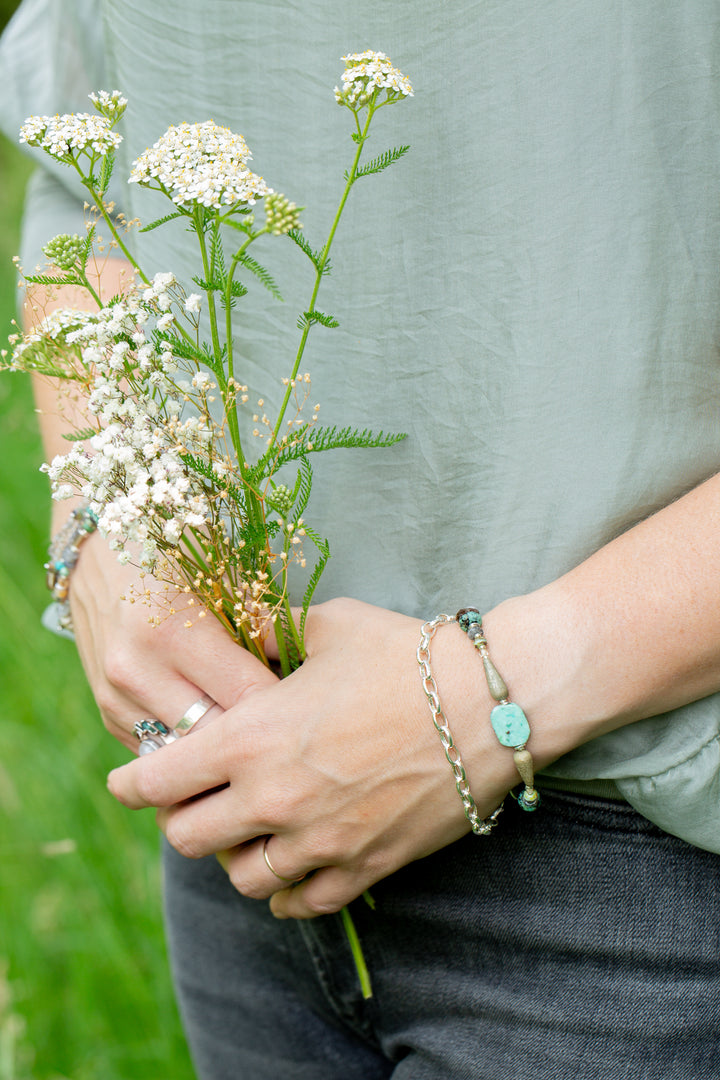 Mystic 8" Sterling Silver Chain Simple Bracelet