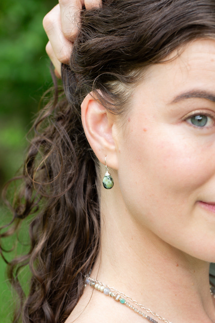 Mystic African Turquoise Simple Earrings