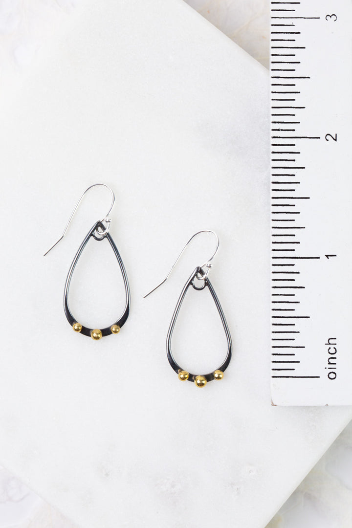 Nightfall Black Teardrop Simple Earrings