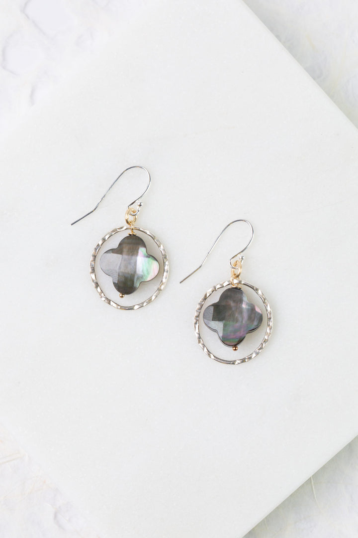 Nightfall Abalone Clover Dangle Earrings