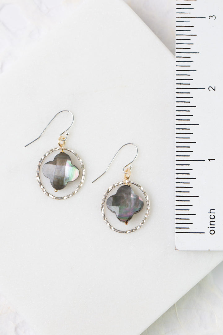 Nightfall Abalone Clover Dangle Earrings