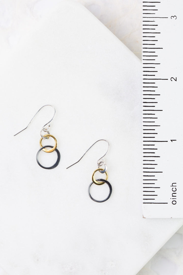 Nightfall Mixed Metal Circles Simple Earrings