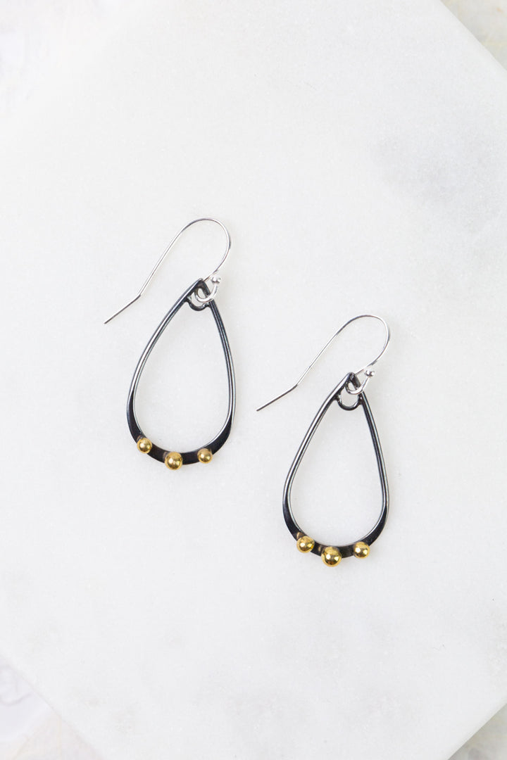 Nightfall Black Teardrop Simple Earrings