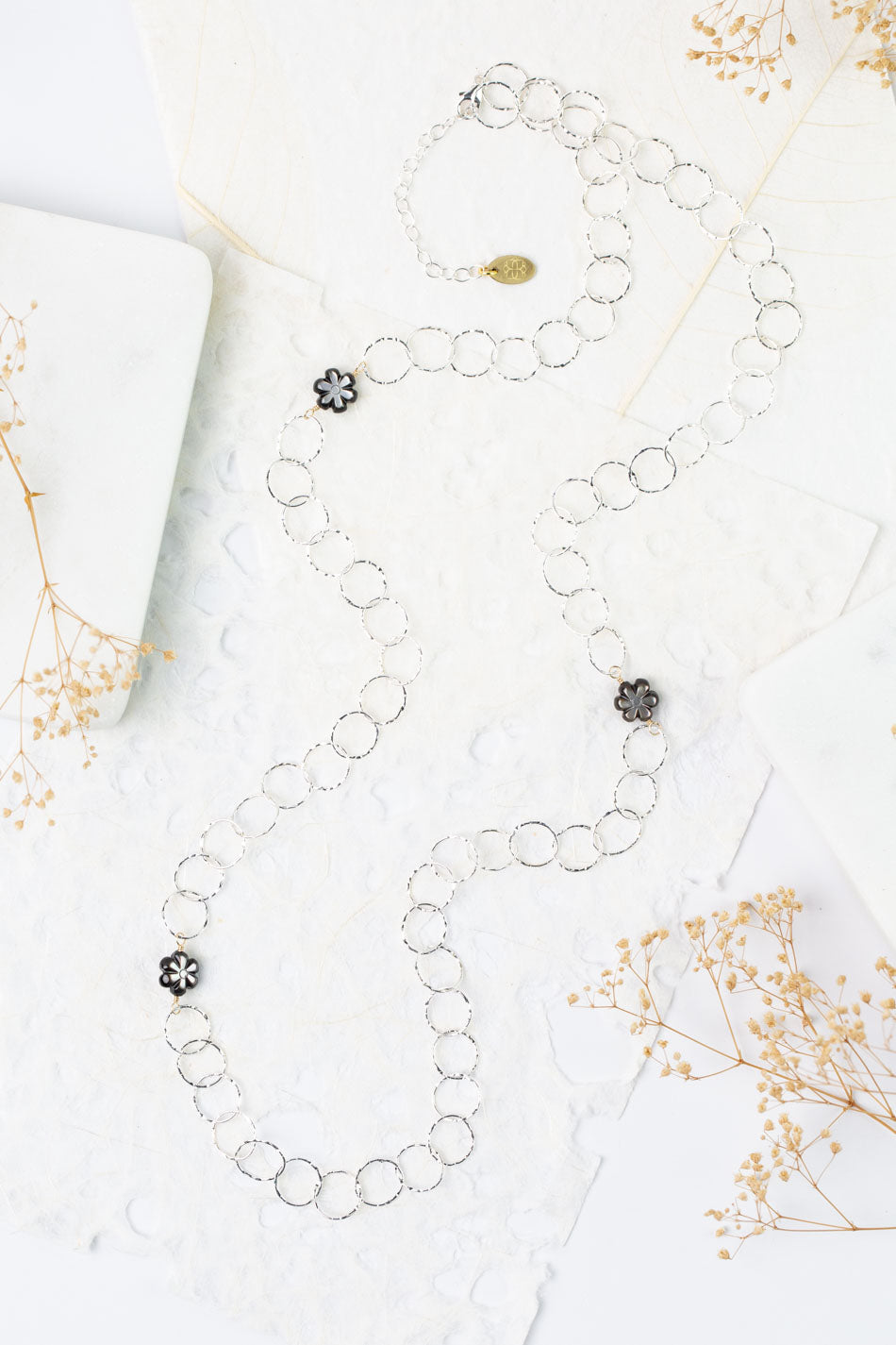 Nightfall 29-31" Abalone Flowers Simple Necklace