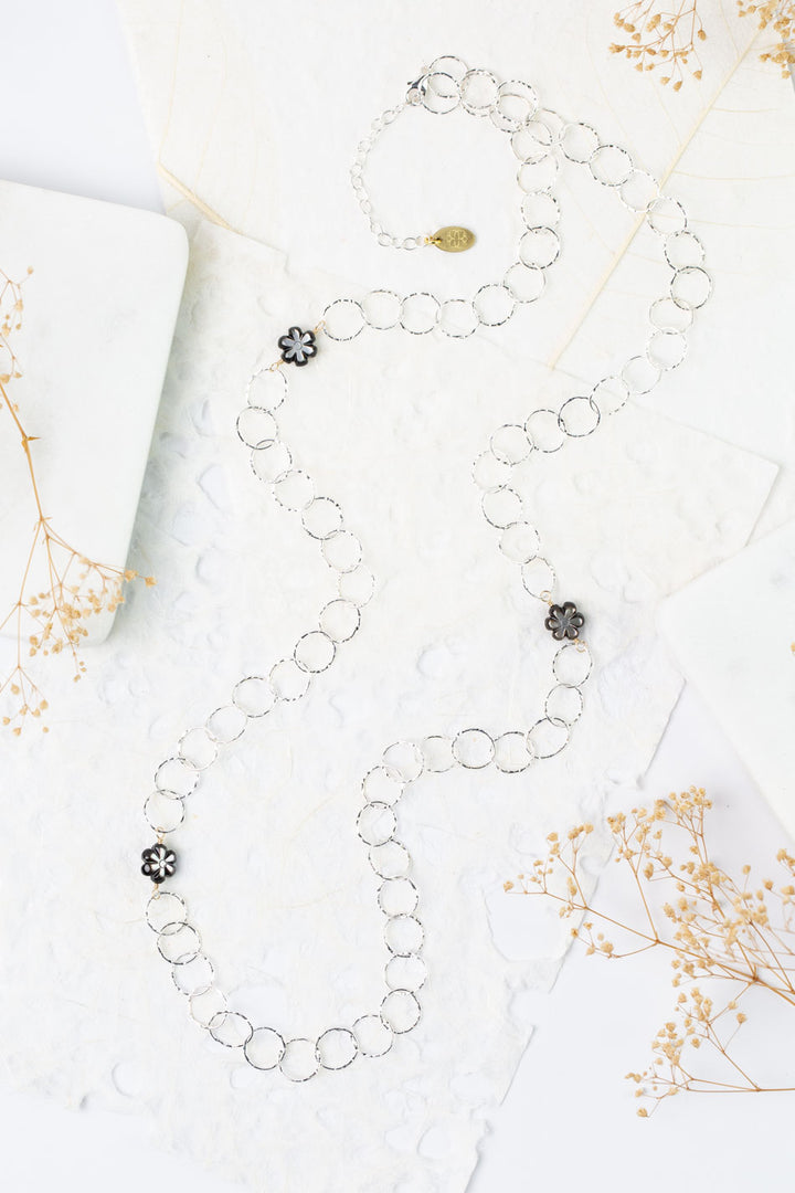 Nightfall 29-31" Abalone Flowers Simple Necklace