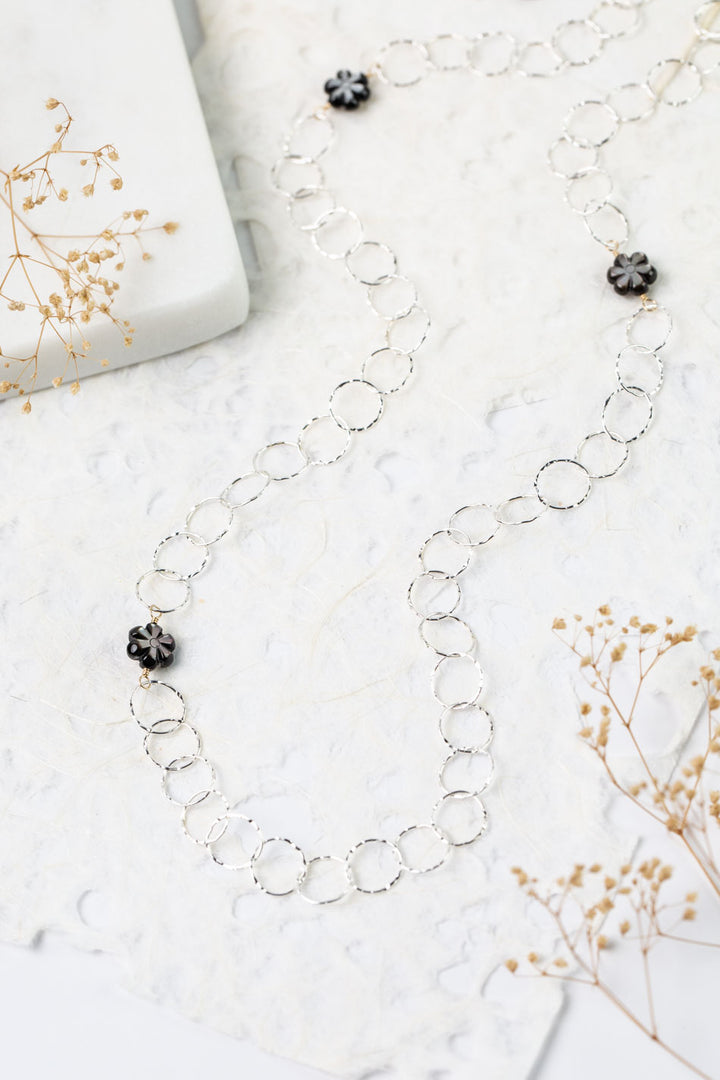 Nightfall 29-31" Abalone Flowers Simple Necklace