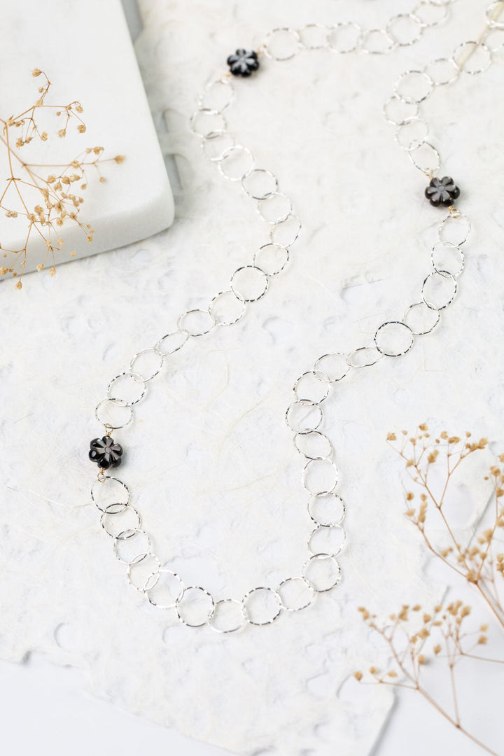 Nightfall 29-31" Abalone Flowers Simple Necklace