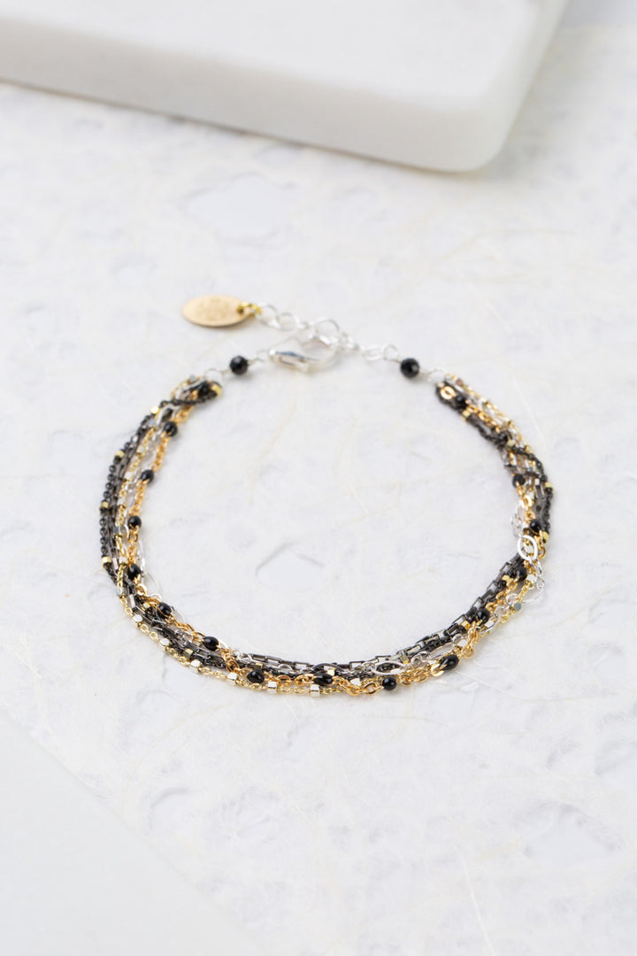 Nightfall 7.5-8.5" Mixed Metal Chain Multistrand Bracelet