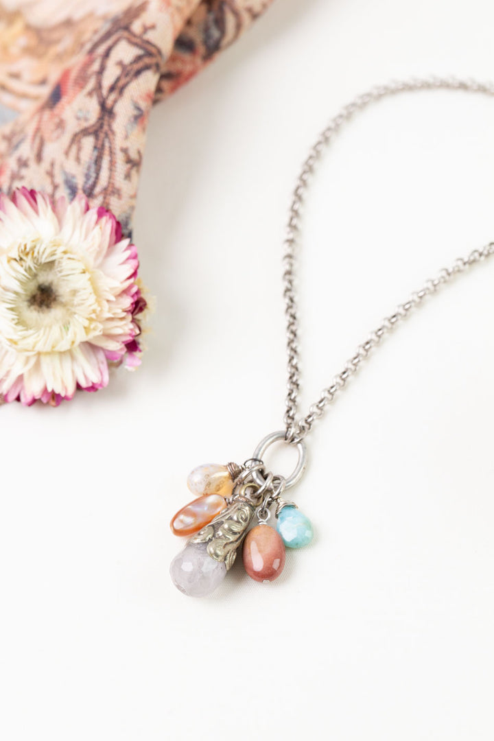 Namaste 16.5-18.5" Czech Glass, Jasper Cluster Necklace