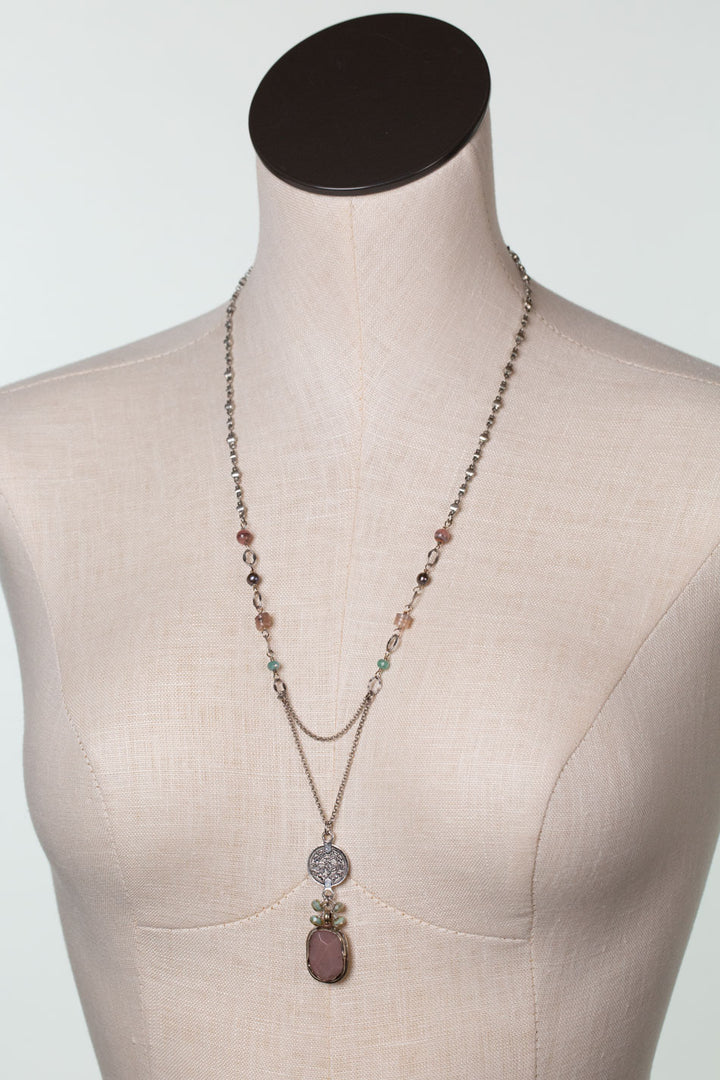 Namaste 23.5-25.5" Czech Glass, Jasper, Freshwater Pearl Statement Necklace