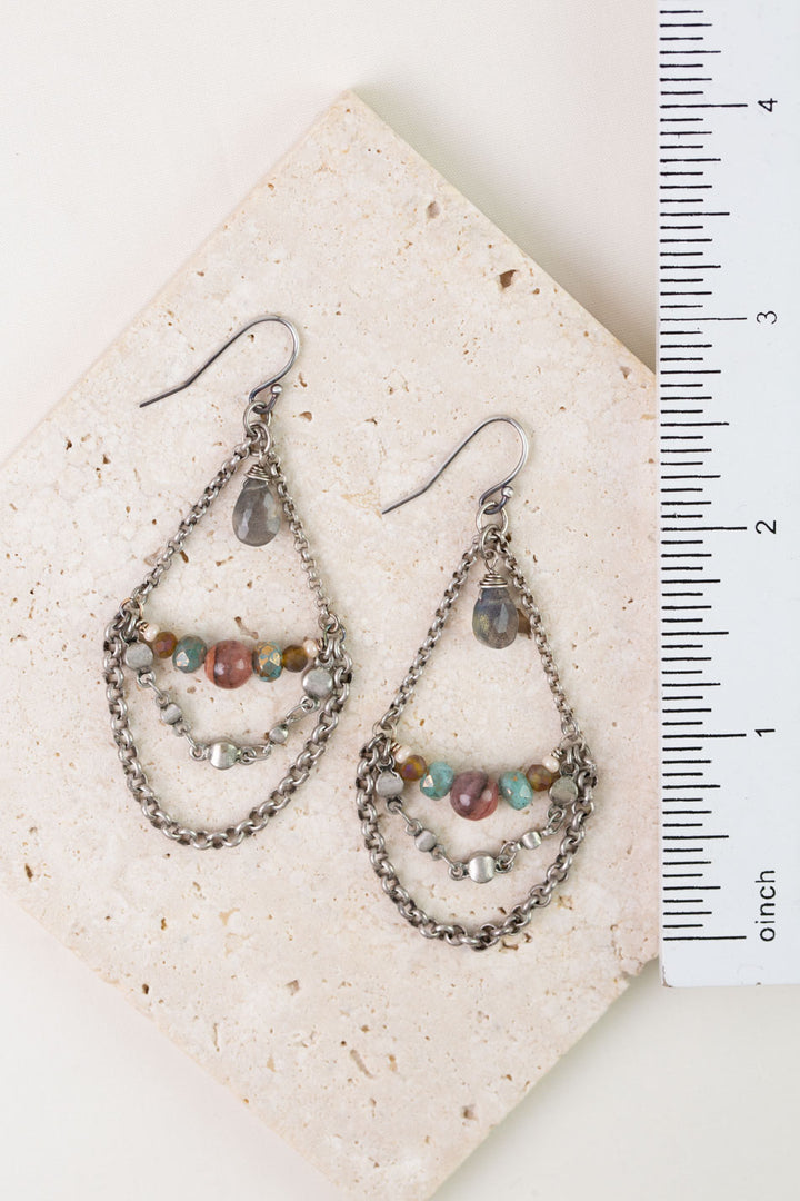 Namaste Jasper, Labradorite, Czech Glass Statement Earrings