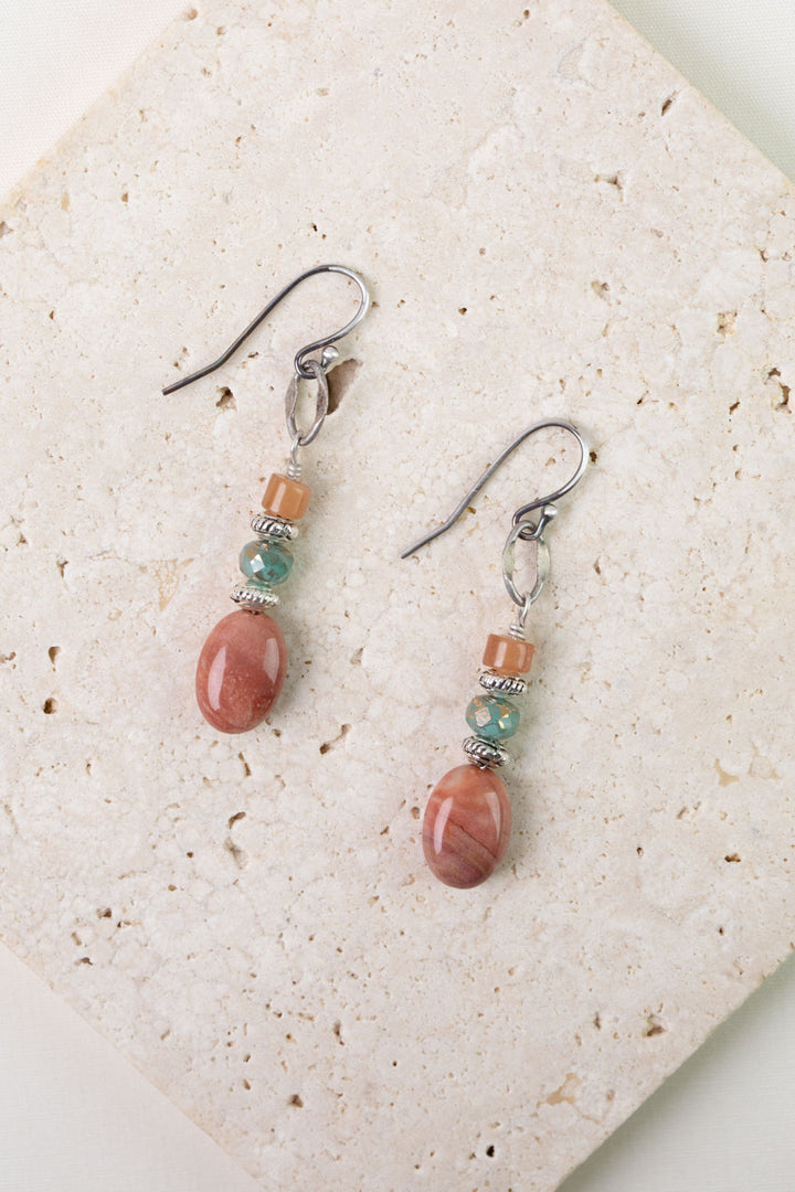 Namaste Czech Glass, Jasper Simple Earrings