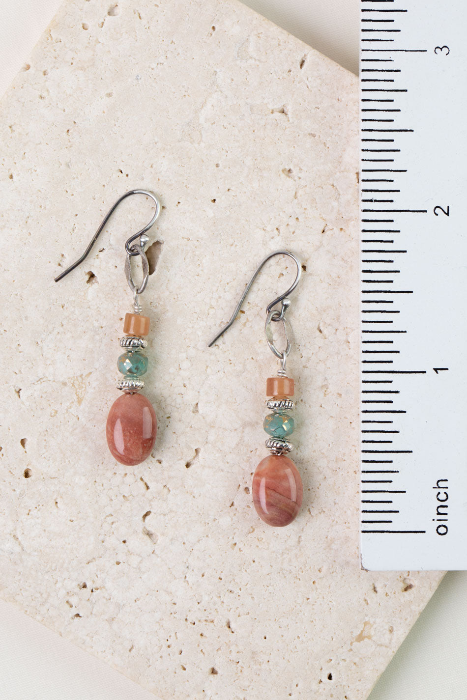 Namaste Czech Glass, Jasper Simple Earrings