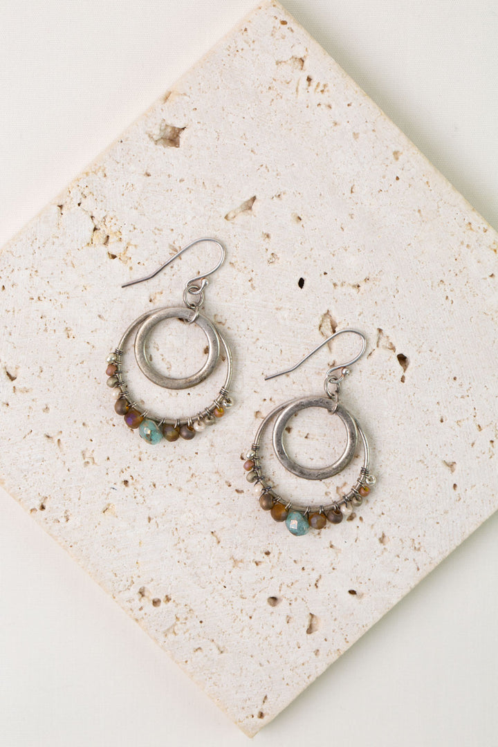 Namaste Czech Glass Hoop Earrings