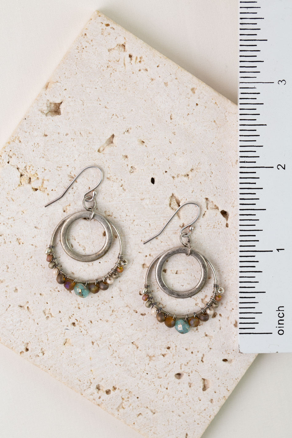 Namaste Czech Glass Hoop Earrings