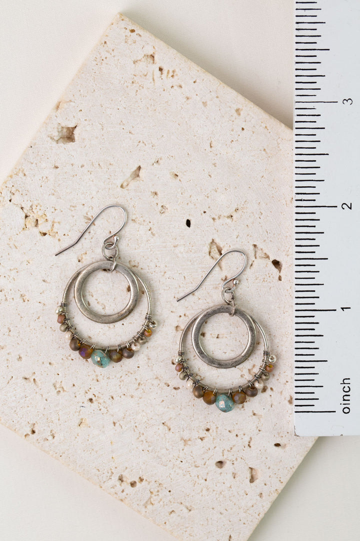 Namaste Czech Glass Hoop Earrings