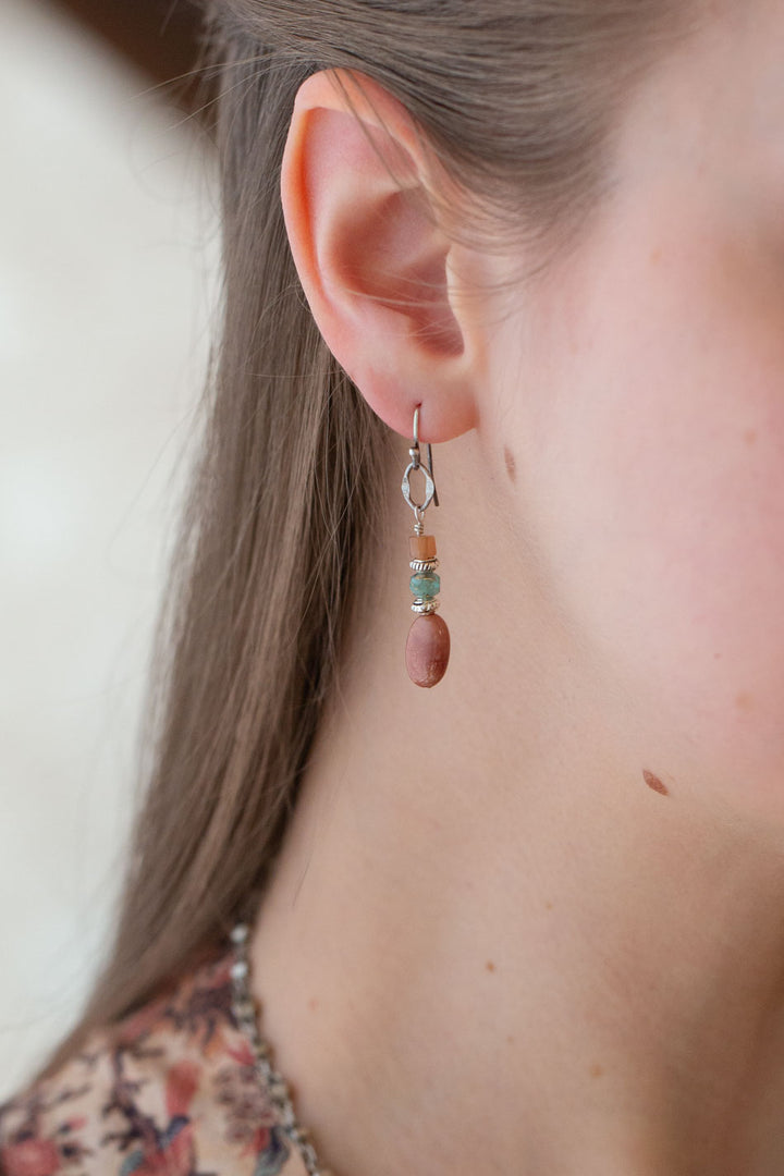 Namaste Czech Glass, Jasper Simple Earrings