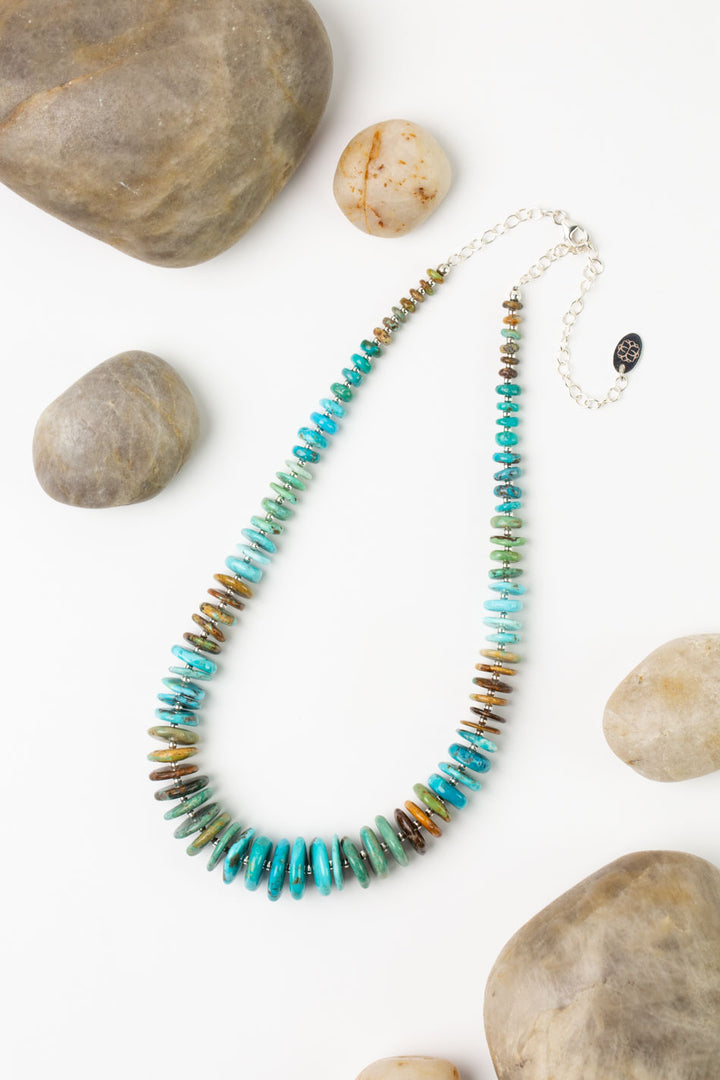 One Of A Kind 16-18" Rainbow Turquoise Statement Necklace