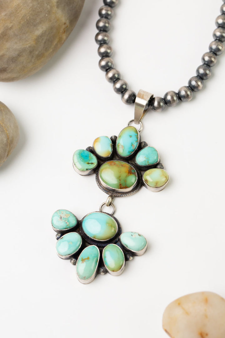 Antionete Mart 18" Desert Pearls With Royston Turquoise Statement Necklace