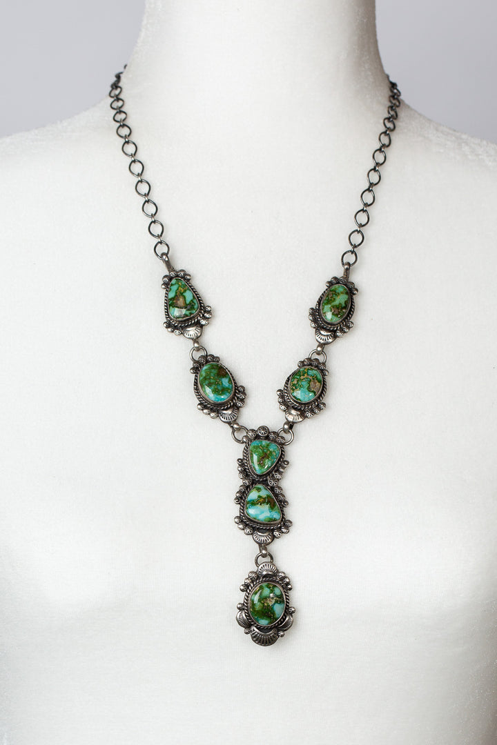 Gilbert Tom Handcrafted Sonoran Turquoise Necklace and Earrings