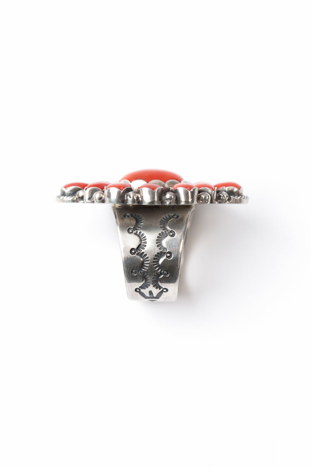 Mark Yazzie Handcrafted Coral Ring