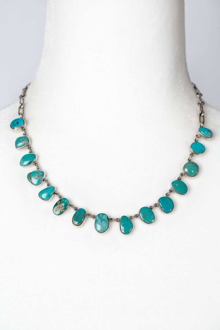 Federico Handcrafted Long Mountain Turquoise Necklace