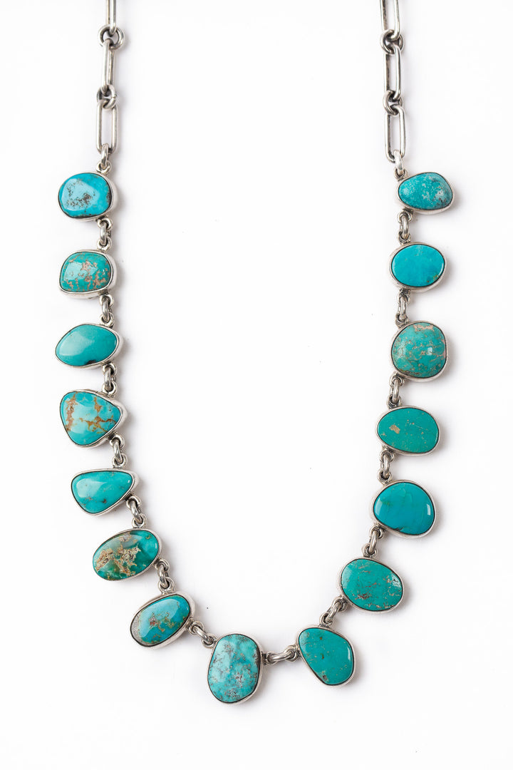 Federico Handcrafted Long Mountain Turquoise Necklace