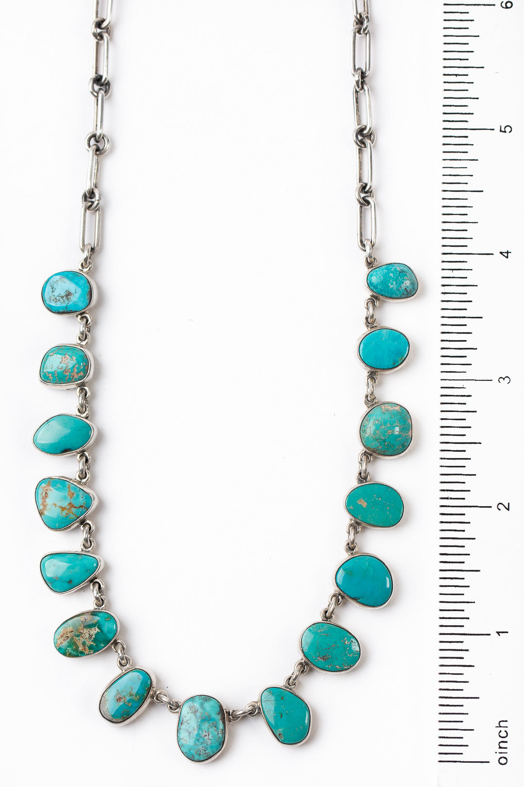 Federico Handcrafted Long Mountain Turquoise Necklace