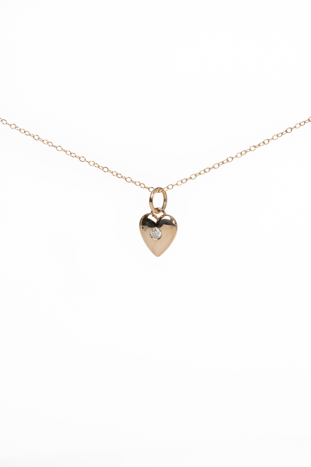 One Of A Kind 16-18" Diamond Heart Simple Necklace