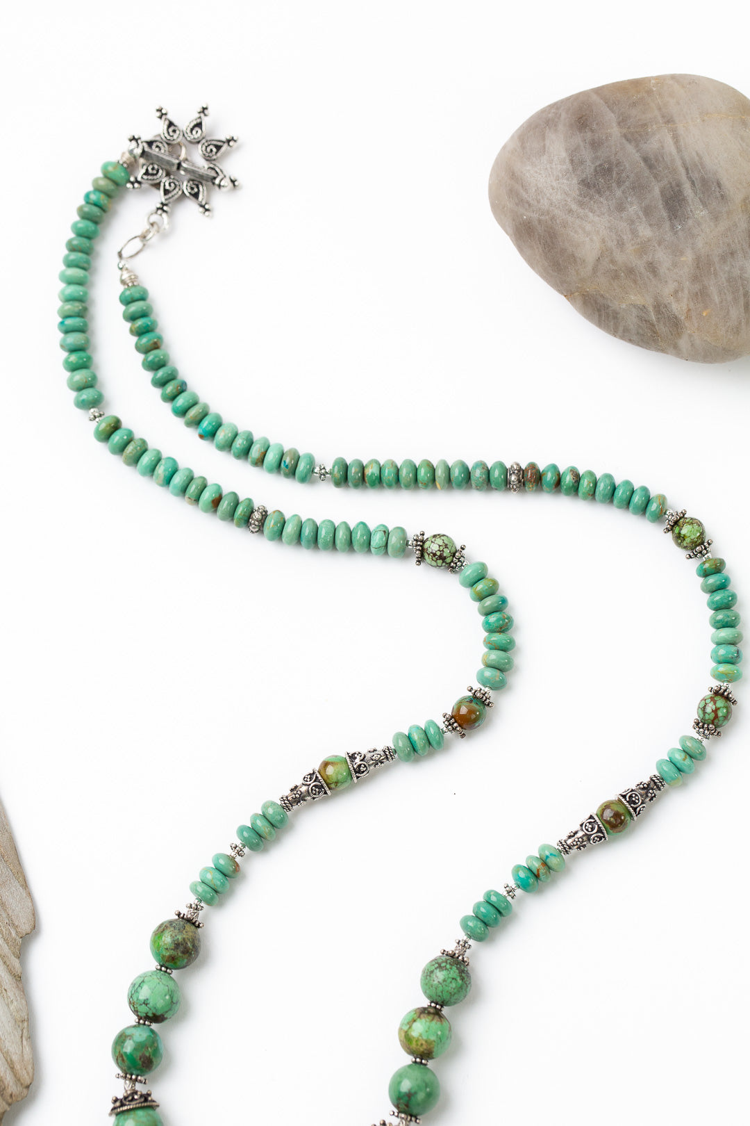 Bobby Johnson Native American 30.5" Sonoran Turquoise Pendant Statement Necklace