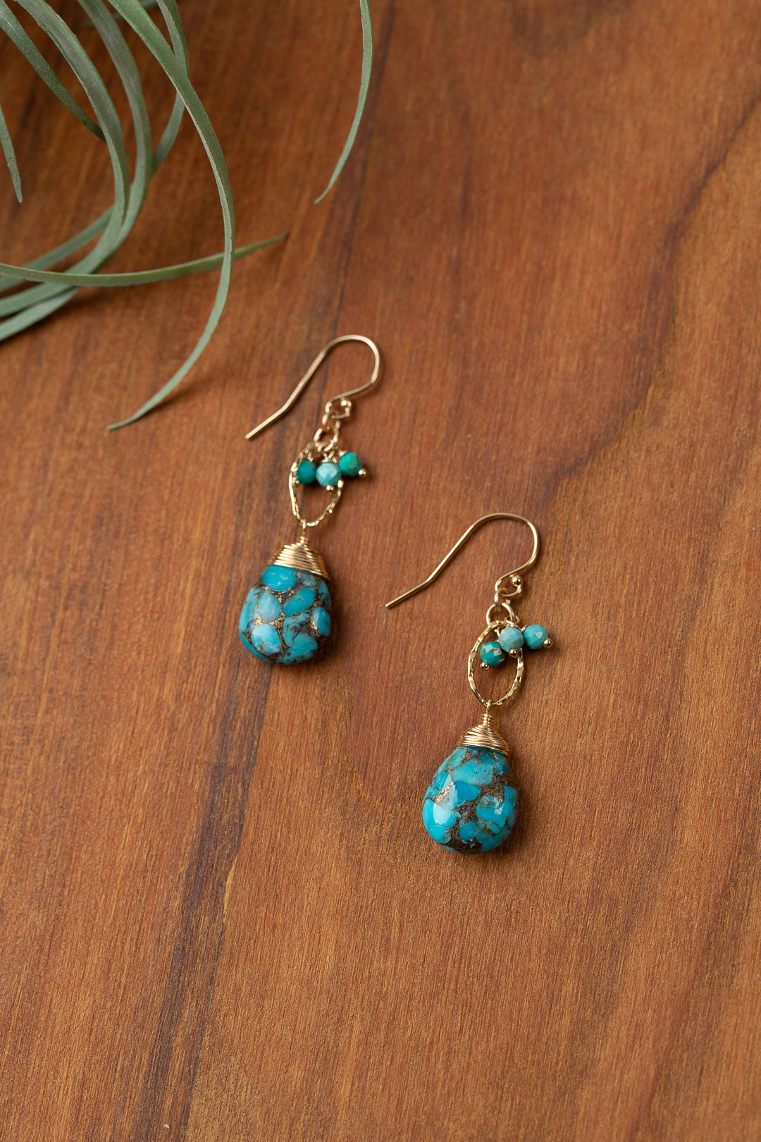 One Of A Kind Turquoise Mosaic Dangle Earrings