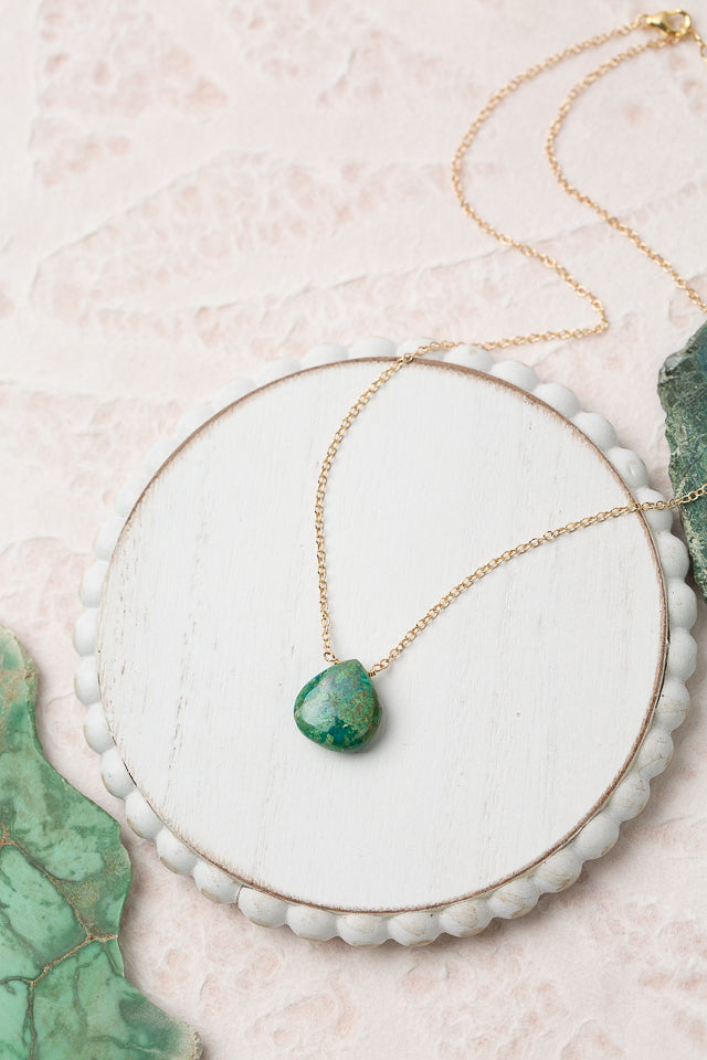 One Of A Kind 15.5-17.5" Chrysocolla Simple Necklace