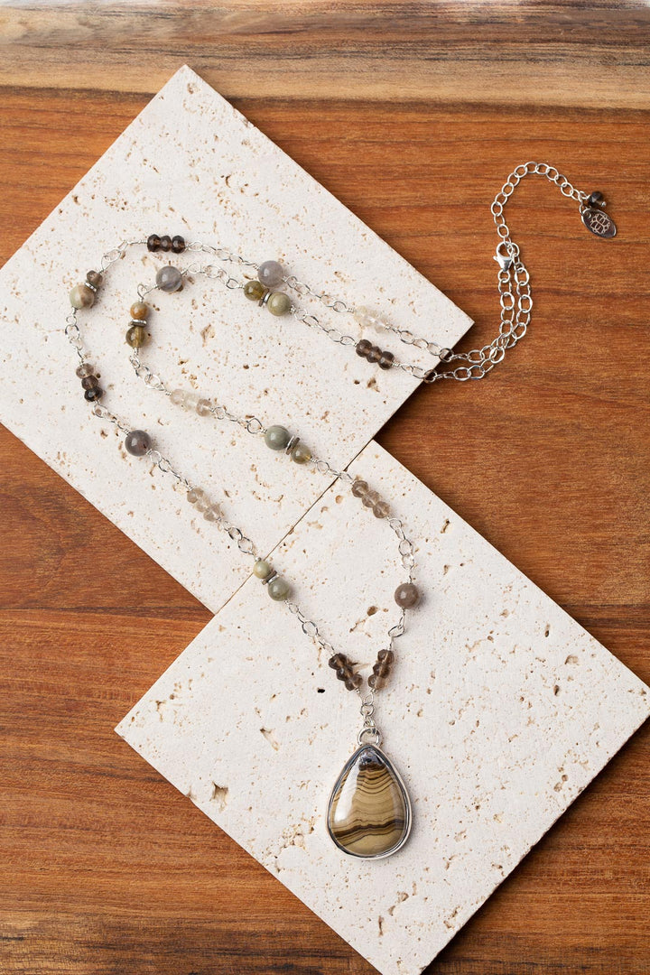One Of A Kind 23-25" Smokey Quartz with Schelen Blend Statement Necklace