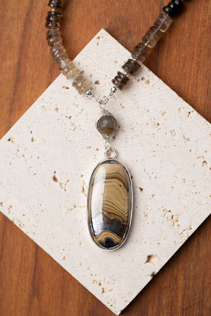 One Of A Kind 29.5-31.5" Smoky Quartz With Schelen Blend Statement Necklace