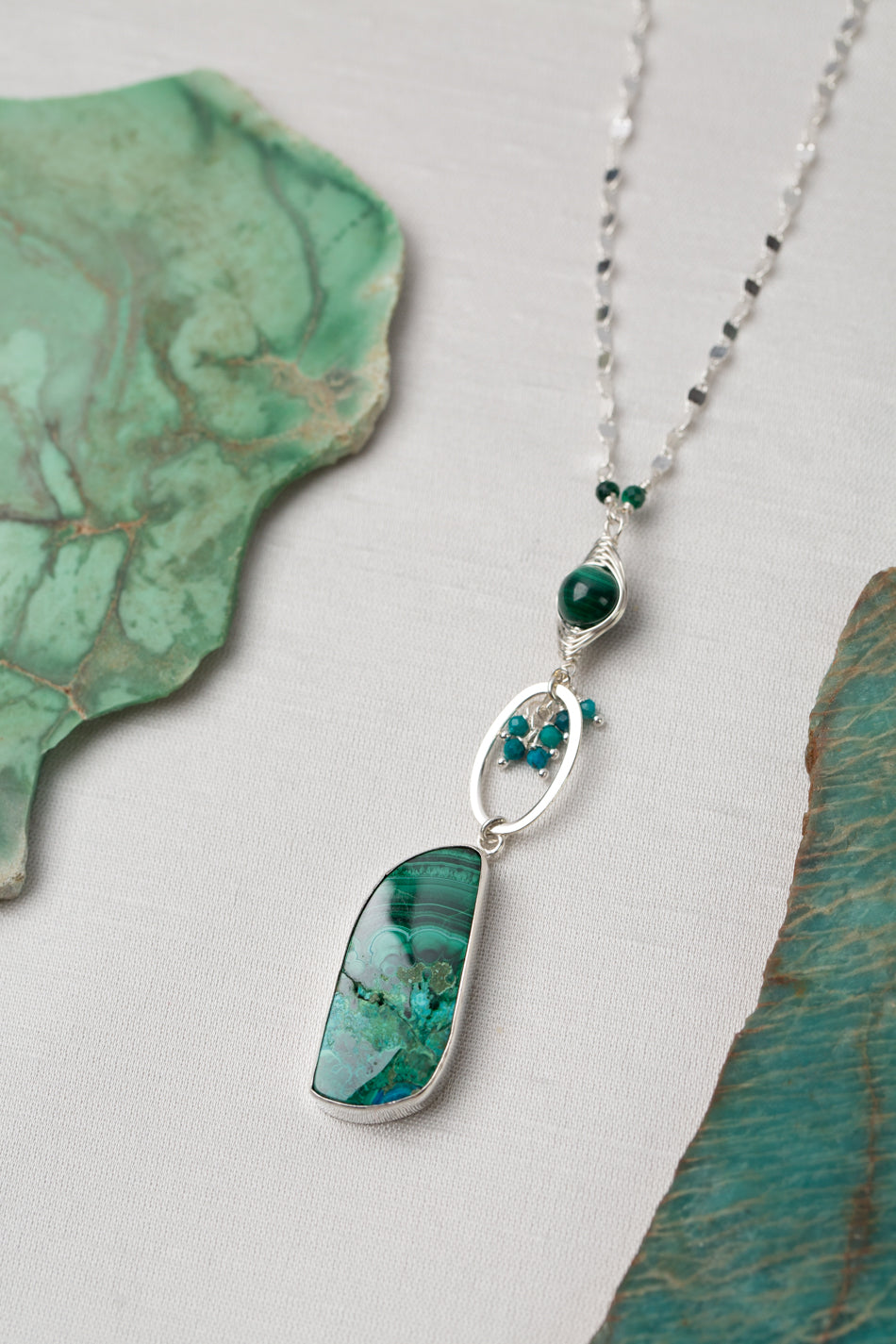 One Of A Kind 31" Malachite Statement Necklace