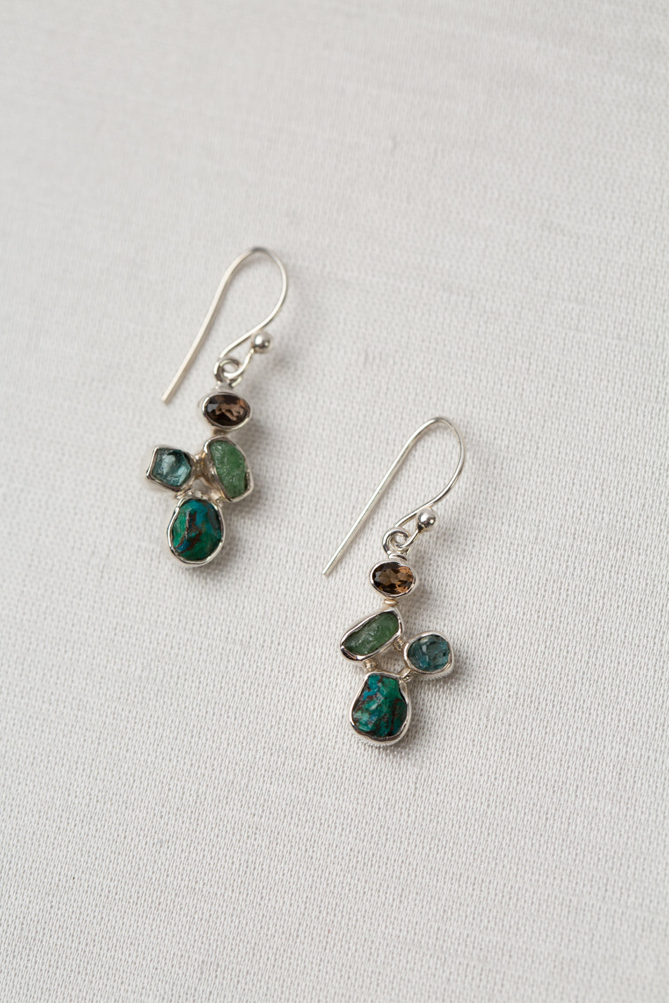 One Of A Kind Apatite With Turquoise Dangle Earrings