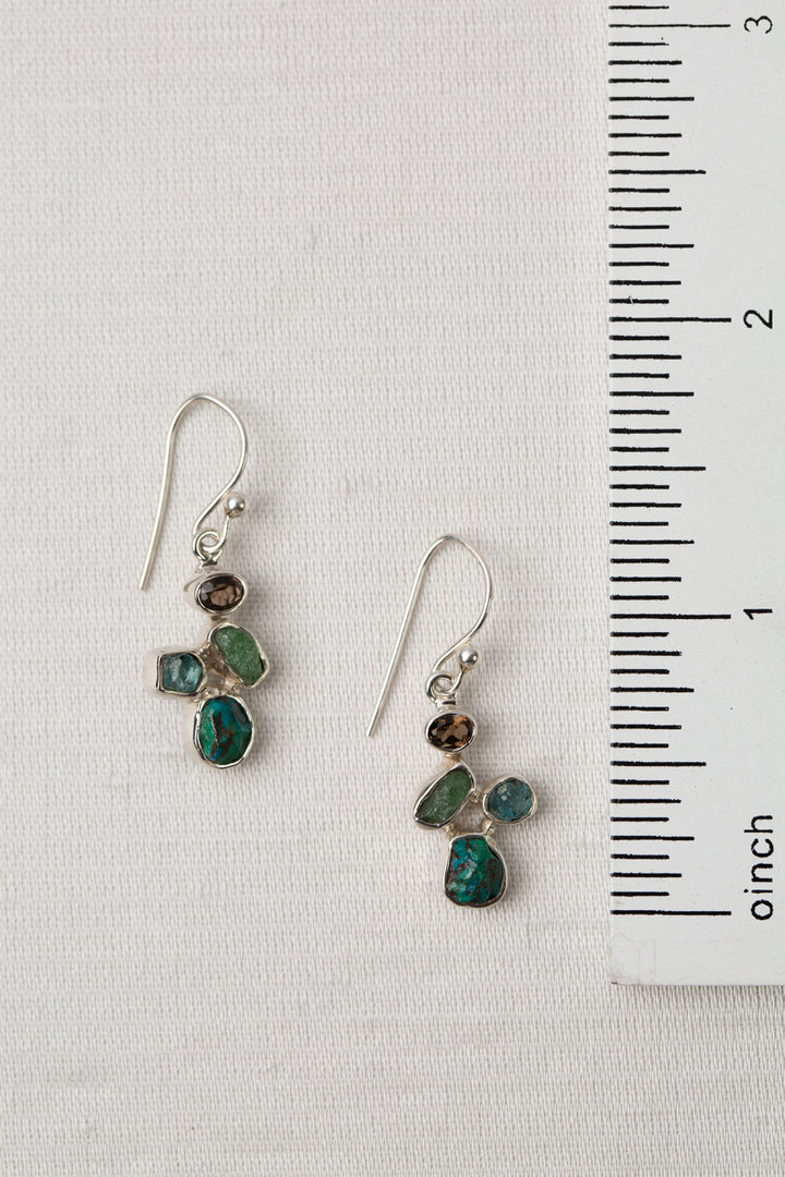 One Of A Kind Apatite With Turquoise Dangle Earrings