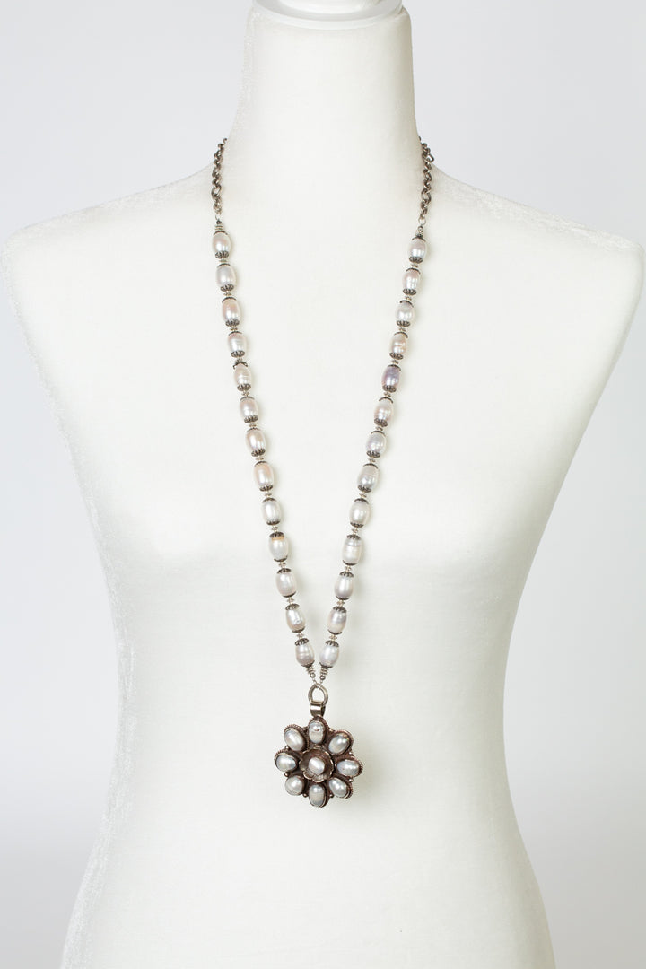 One Of A Kind 32-34" Tibetan Pearl Statement Necklace