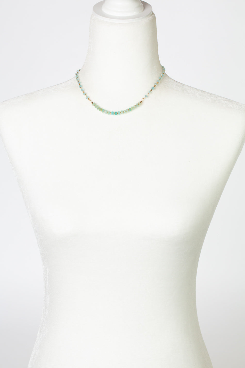 One Of A Kind 14.75-16.75" Chalcedony With Peruvian Opal Simple Necklace