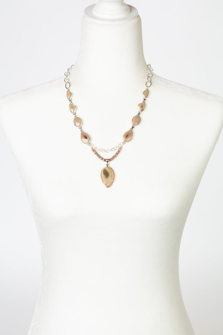 One Of A Kind 19.75-21.75" Jasper Moonstone With Royal Imperial Jasper Statement Necklace