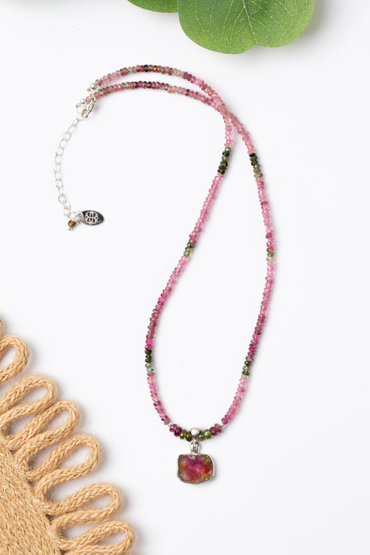 One Of A Kind 16-18" Watermelon Tourmaline Simple Necklace