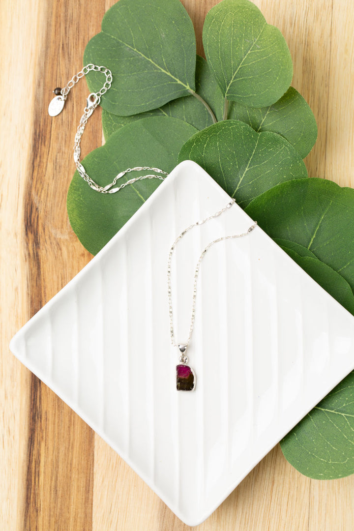 One Of A Kind 17-19" Watermelon Tourmaline Simple Necklace