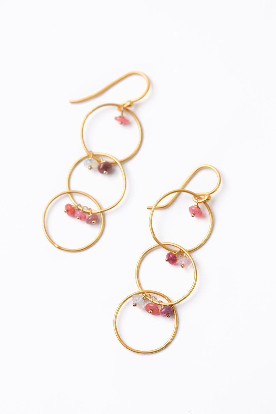 One Of A Kind Pink Opal Dangle Earrings
