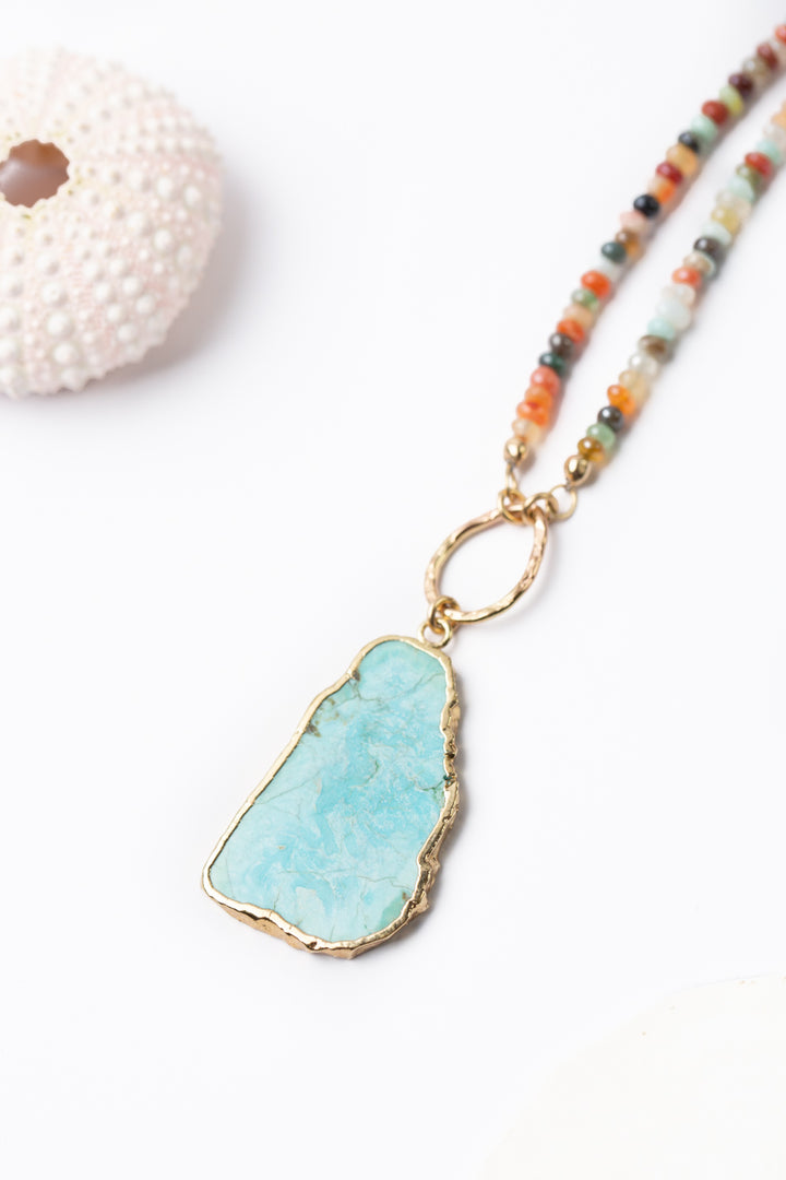 One Of A Kind 29.5-31.5" Mixed Opal With Turquoise Statement Necklace